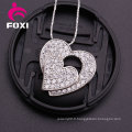 Collier pendentif plaqué argent à la forme double coeur